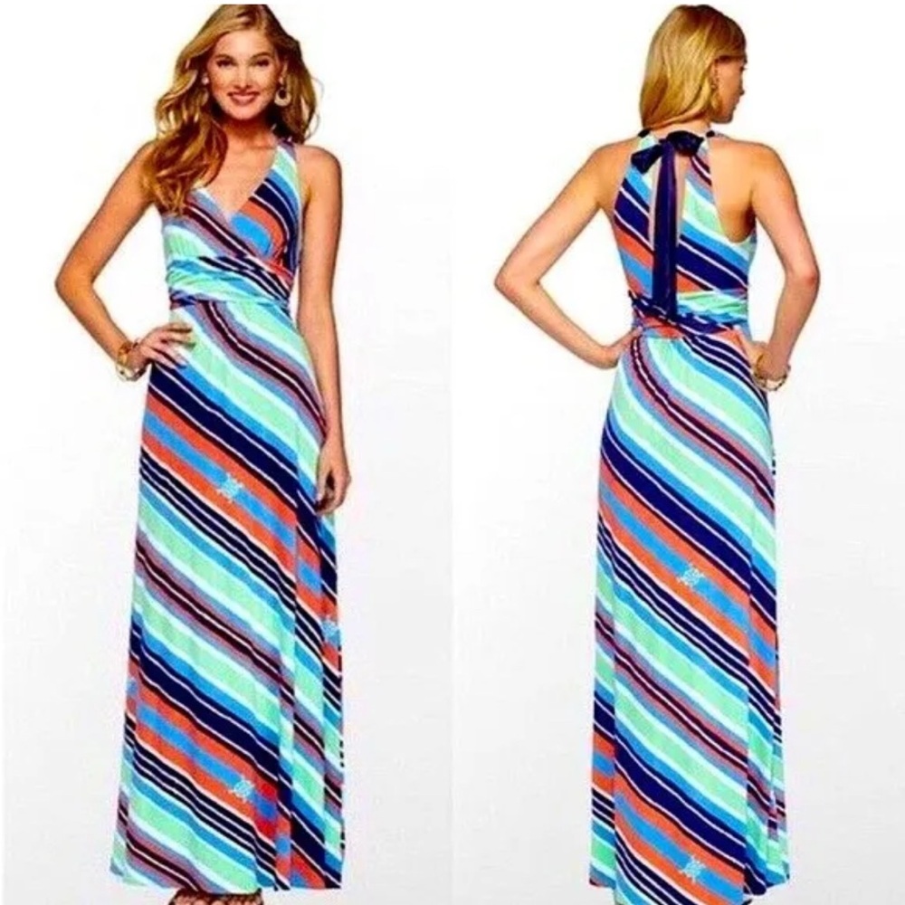 Sm Lilly Pulitzer Compass Rose Maxi Dress